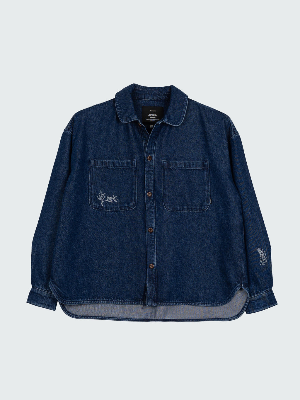 Women's Floral Marine Denim Shirt