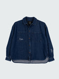 Women's Floral Marine Denim Shirt