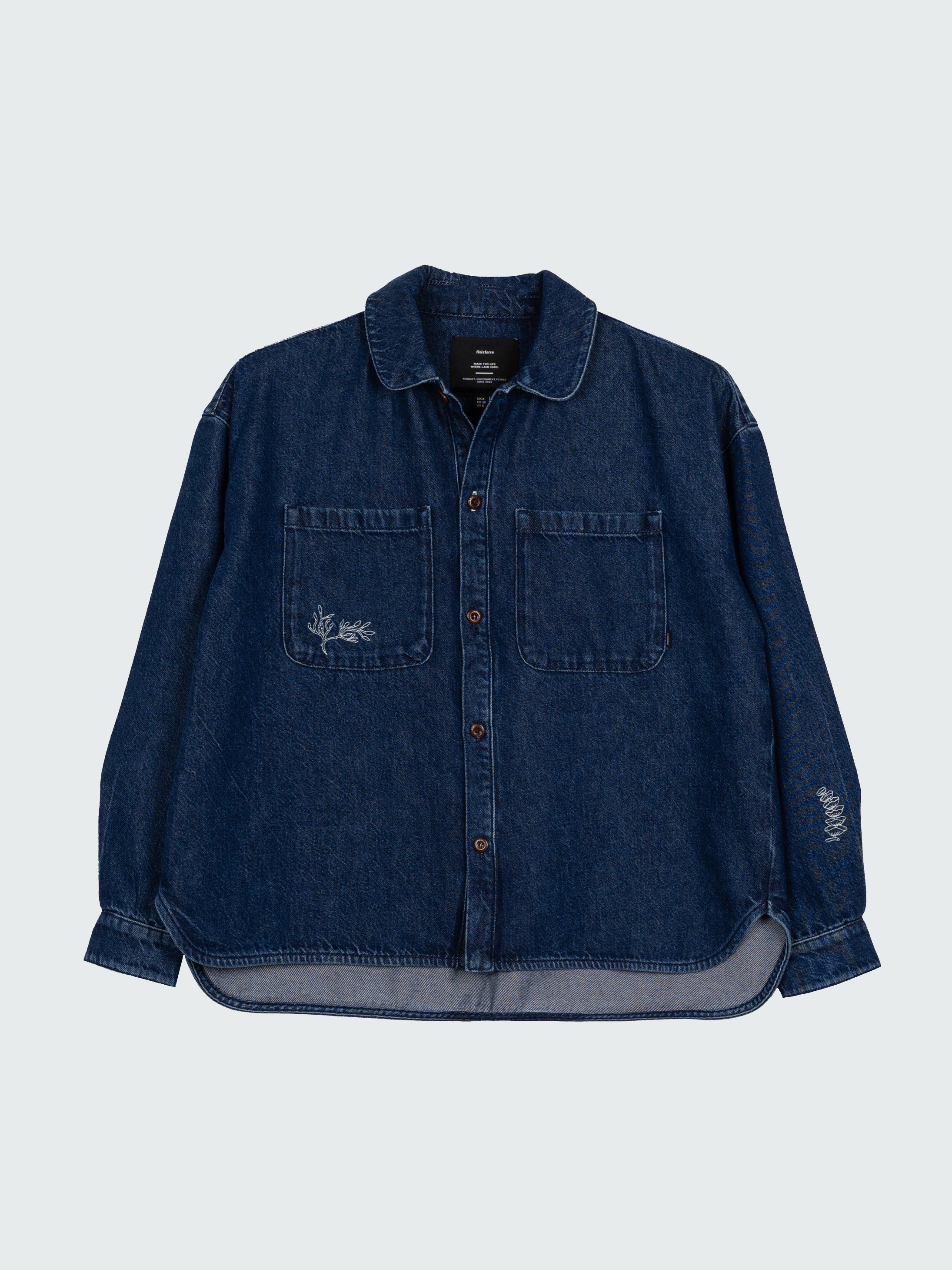 Women's Floral Marine Denim Shirt
